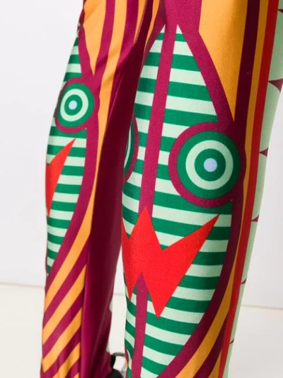 Pre-owned Walter Van Beirendonck 2014/15's Crossed Crocodiles Growl Cycling Leggings In Red