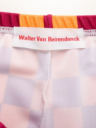 Pre-owned Walter Van Beirendonck 2014/15's Crossed Crocodiles Growl Cycling Leggings In Red