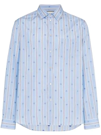 Shop Gucci Bee Stripe Fil Coupé Shirt In Blue