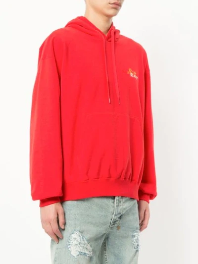Shop Doublet Back Embroidered Hoodie In Red