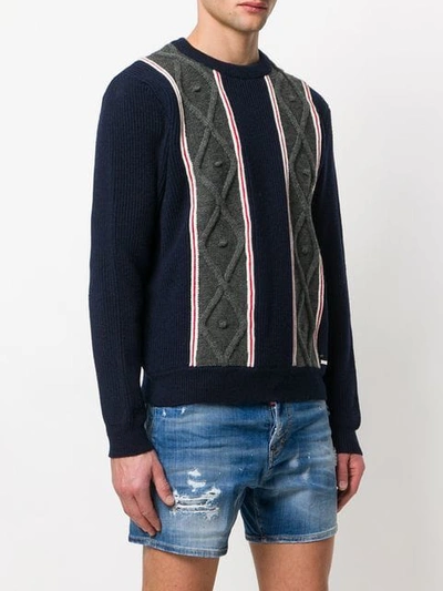 Shop Dsquared2 Chunky Knit Sweater In Blue