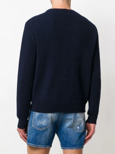 Shop Dsquared2 Chunky Knit Sweater In Blue