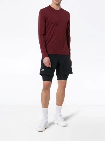 Shop Salomon Fats Wing Double-layer Track Shorts In Black