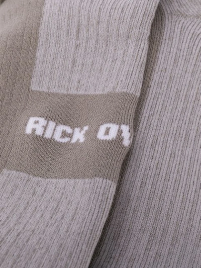 Shop Rick Owens Ribbed Logo Socks In 34 Dust
