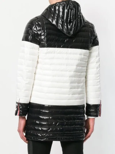 Shop Thom Browne Bicolor Quilted Down Satin Tech Coat In Black