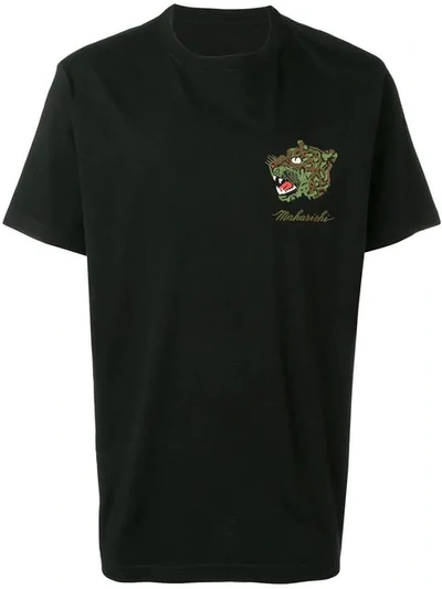 Shop Maharishi Embroidered T-shirt In Black