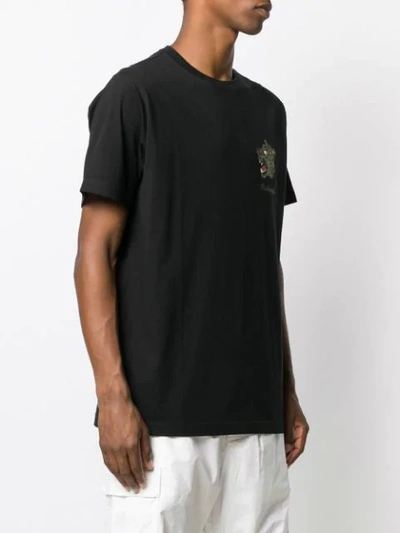 Shop Maharishi Embroidered T-shirt In Black