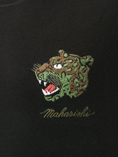 Shop Maharishi Embroidered T-shirt In Black