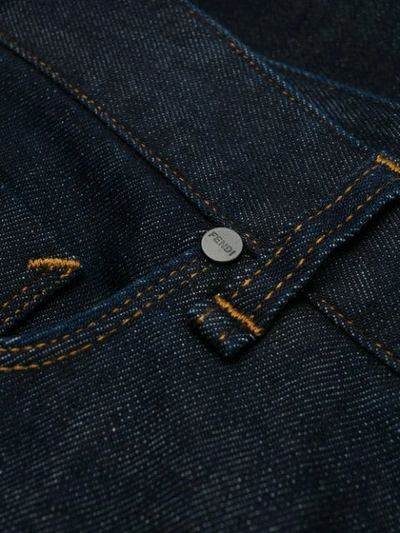Shop Fendi Ff-pocket Skinny Jeans In Blue