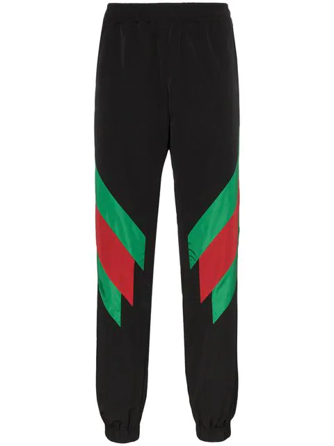 gucci sweatpants green and red