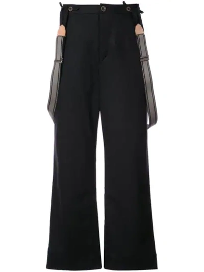 Shop Individual Sentiments Wide Leg Trousers In Black