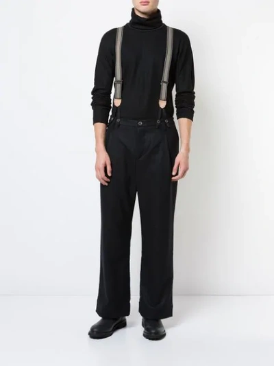 Shop Individual Sentiments Wide Leg Trousers In Black