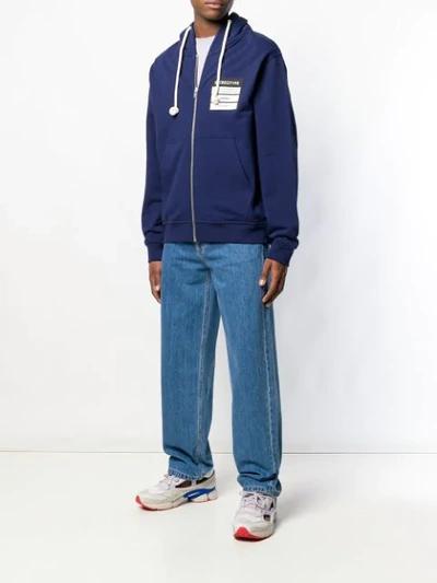 Shop Maison Margiela Stereotype Patch Hoodie In Blue