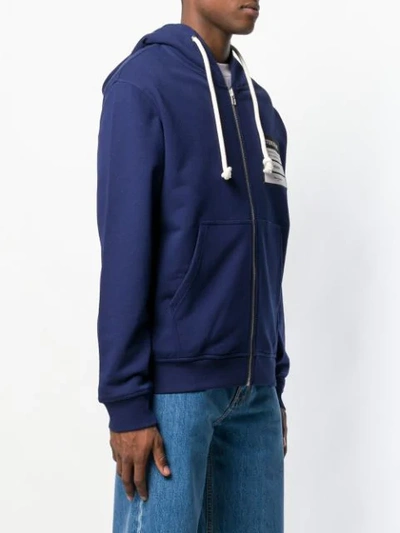 Shop Maison Margiela Stereotype Patch Hoodie In Blue