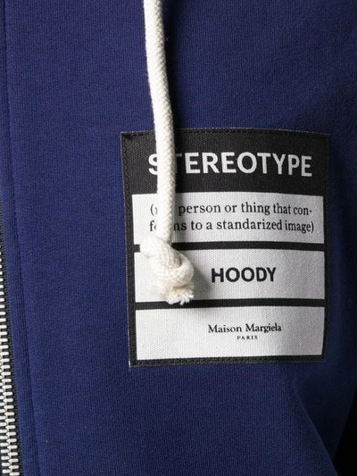 Shop Maison Margiela Stereotype Patch Hoodie In Blue