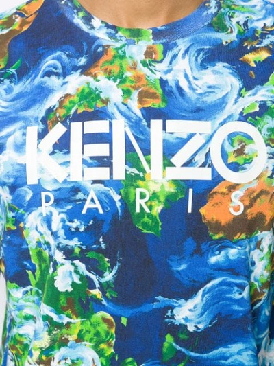 KENZO CONTRAST LOGO T-SHIRT - 蓝色