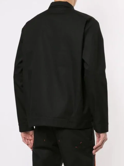 AFFIX 条纹细节衬衫夹克 - 黑色