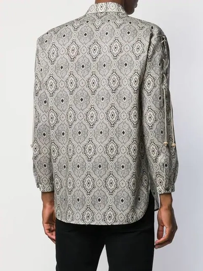 Shop Saint Laurent Jacquard Print Shirt In Neutrals