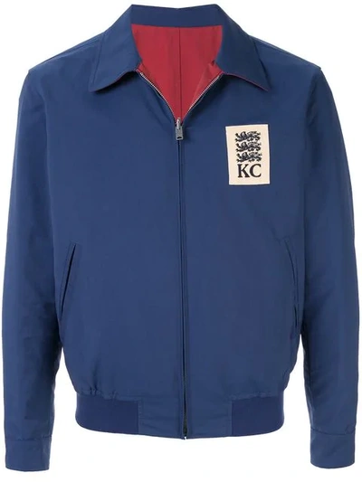 Shop Kent & Curwen Logo Embroidered Bomber Jacket In Blue