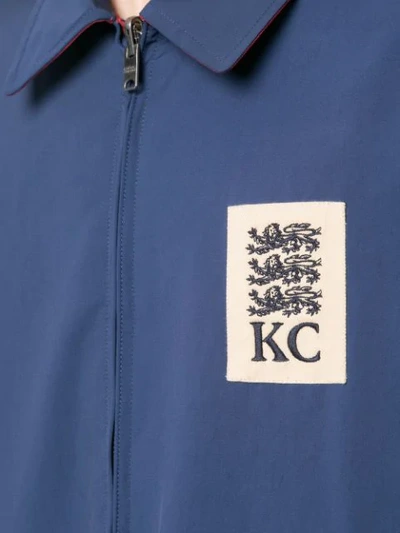 Shop Kent & Curwen Logo Embroidered Bomber Jacket In Blue