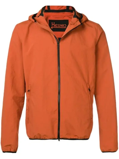 Shop Herno Hooded Lightweight Jacket In Orange