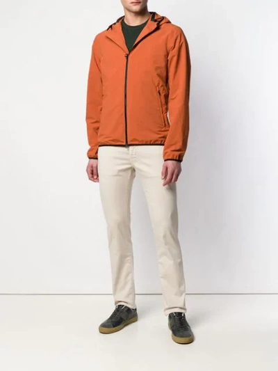 Shop Herno Hooded Lightweight Jacket In Orange