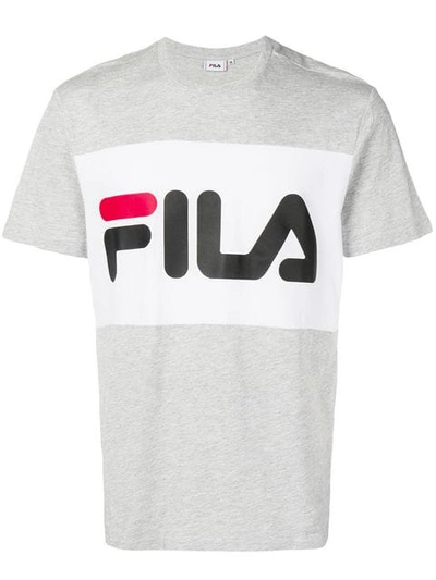 Shop Fila Logo Print T In Grey