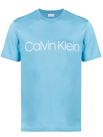 Shop Calvin Klein T-shirt Mit Logo-print In Blue