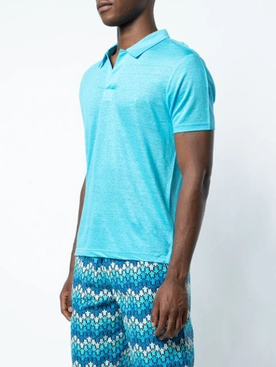 Shop Vilebrequin Open Collar Polo Shirt In Blue