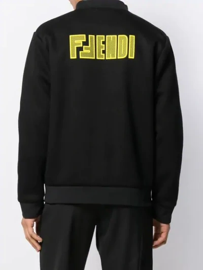 Shop Fendi 'bomberjacke Mit Logo In Black