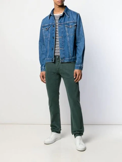 Shop Jacob Cohen Straight Leg Denim Jeans In Green