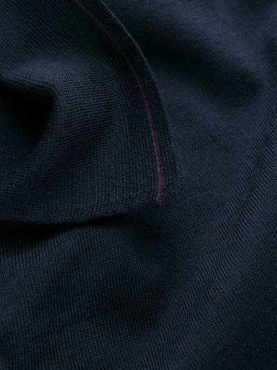 Shop Lanvin Fine Knit Polo Shirt In Blue