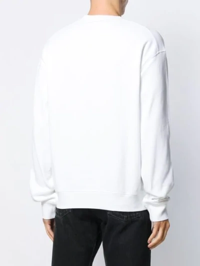 Shop Dsquared2 Eagle Print Crewneck Sweatshirt In 100   White