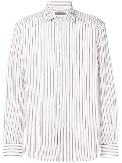 Shop Corneliani Striped Shirt In White