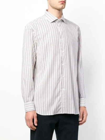 Shop Corneliani Striped Shirt In White