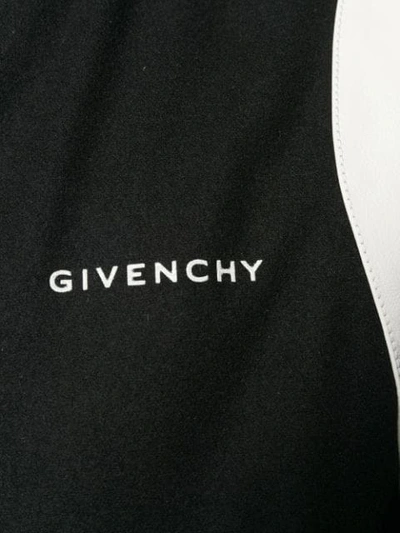 GIVENCHY LEATHER PANEL BOMBER JACKET - 黑色