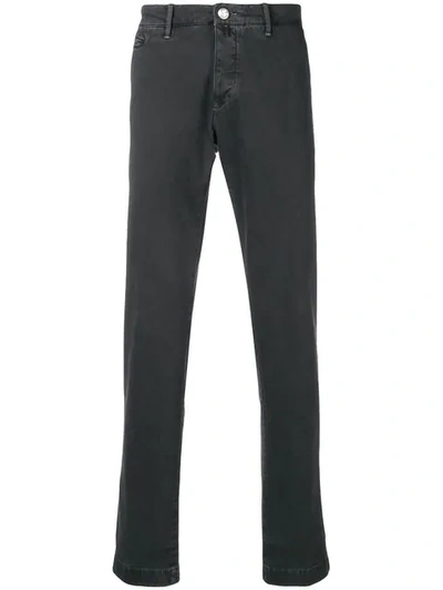 Shop Jacob Cohen Academy Straight Leg Stretch Trousers In Black