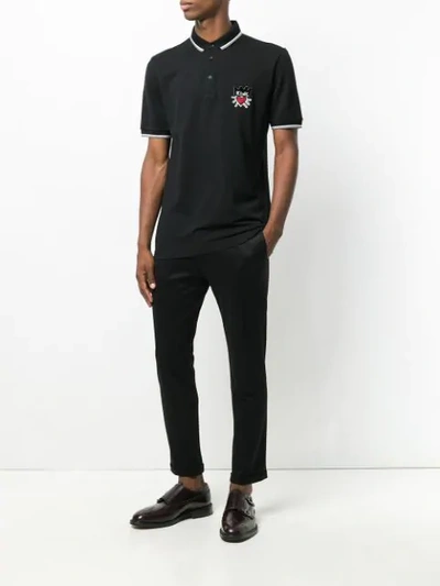 Shop Dolce & Gabbana King Patch Polo Shirt - Black