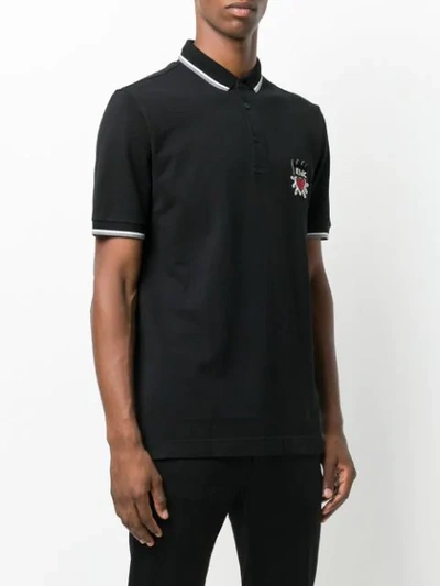 Shop Dolce & Gabbana King Patch Polo Shirt - Black