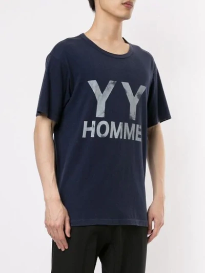 Pre-owned Yohji Yamamoto Yy Home Print T-shirt In Blue