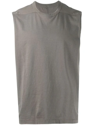 Shop Rick Owens Short Sleeveless T Shirt - Grey