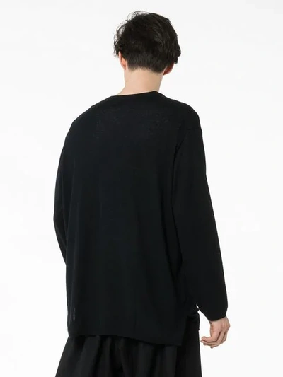 YOHJI YAMAMOTO OVERSIZED JACQUARD COTTON JUMPER - 黑色