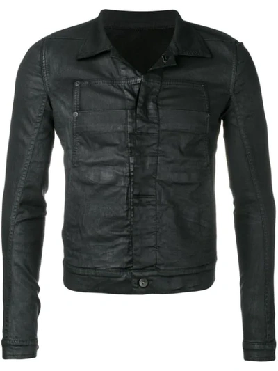 Shop Rick Owens Drkshdw Coated Denim Jacket In Black
