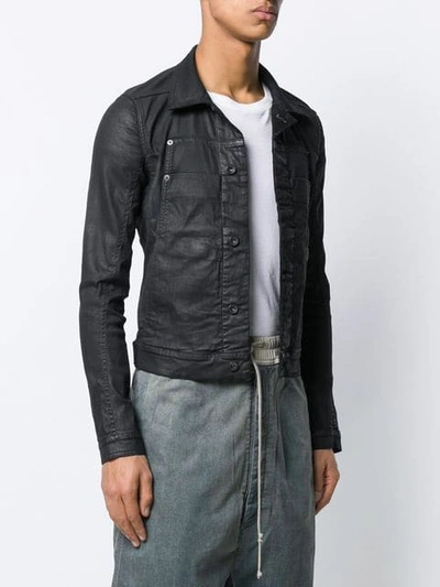 Shop Rick Owens Drkshdw Coated Denim Jacket In Black