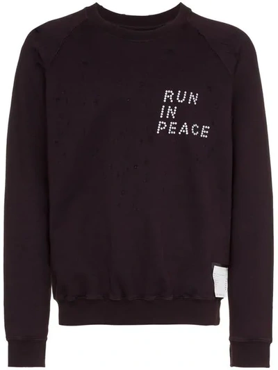 Shop Satisfy Run In Peace Sweatshirt In Purple