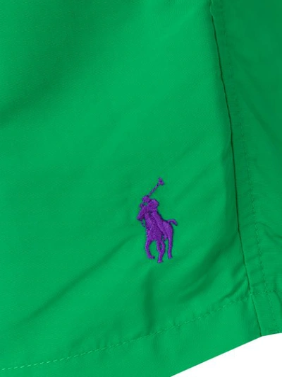 Shop Polo Ralph Lauren Logo Swim Shorts In Green