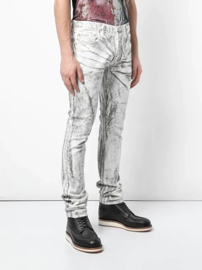 Shop Fagassent Coated Skinny Jeans In White