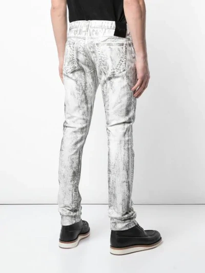 Shop Fagassent Coated Skinny Jeans In White