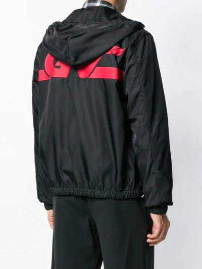 Shop Givenchy Stripe Detail Hooded Jacket In Black