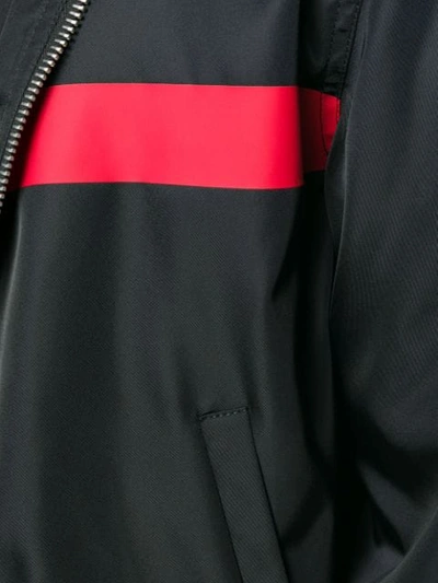 Shop Givenchy Stripe Detail Hooded Jacket In Black